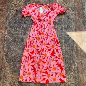 Floral Red and Pink Dress